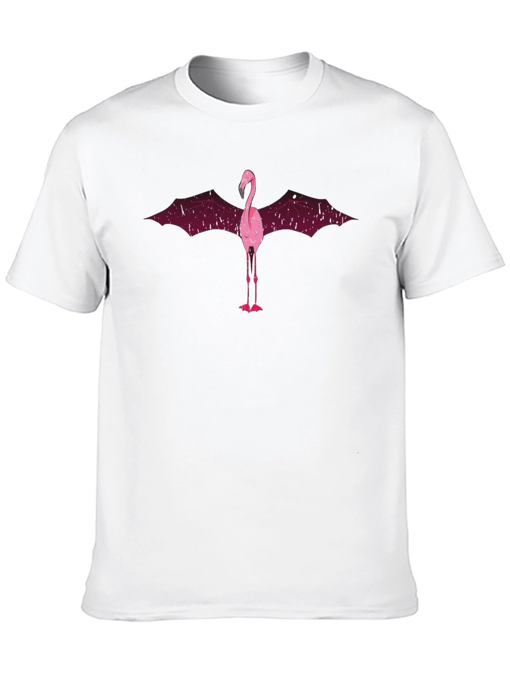 Flamingo Bat Wing Graphic T-Shirt - Mens Black Tee