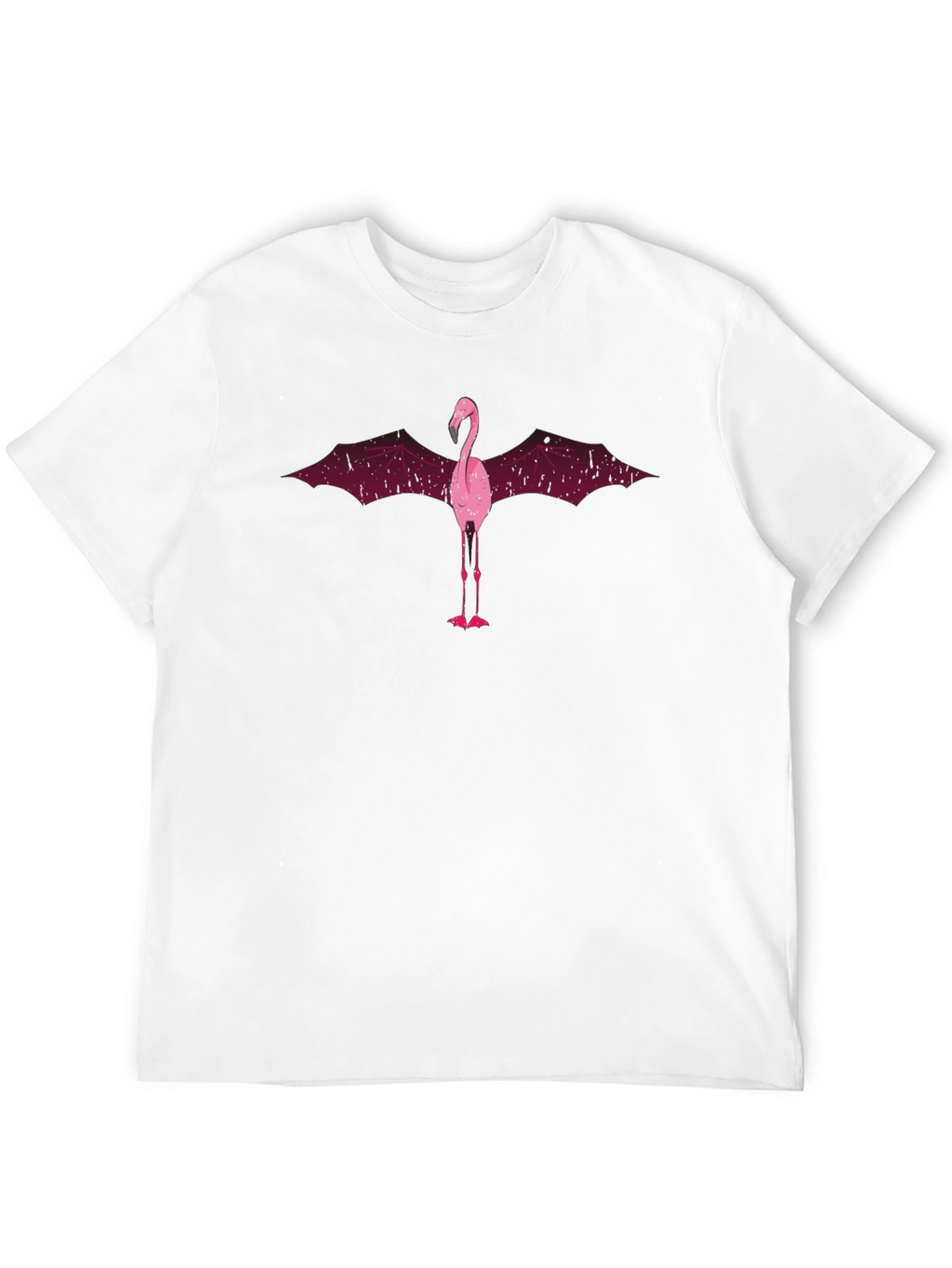 Flamingo Bat Wing Graphic T-Shirt - Mens Black Tee