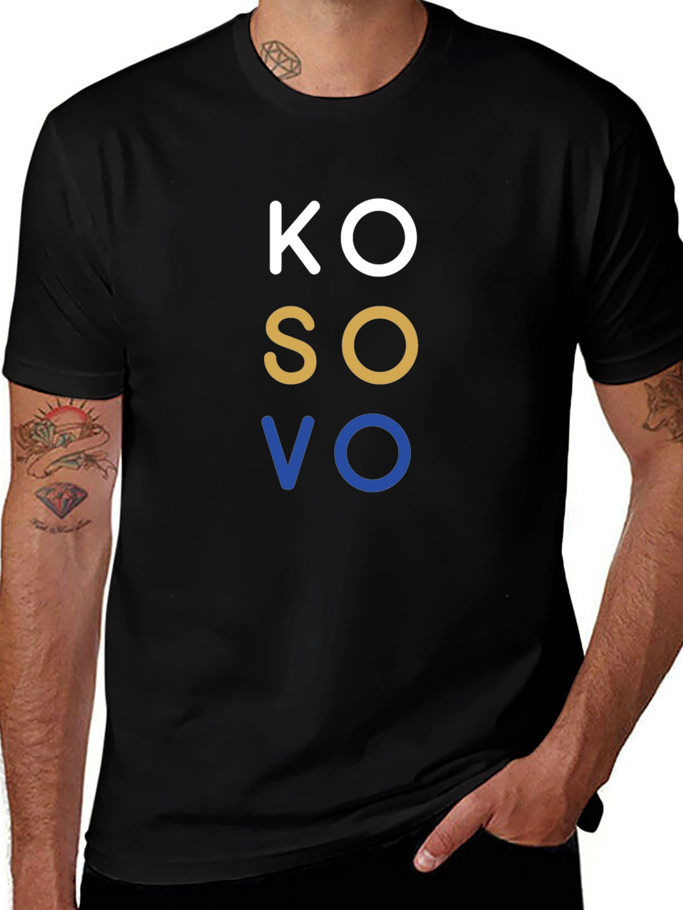 Kosovo Graphic Tee - Black Cotton T-Shirt