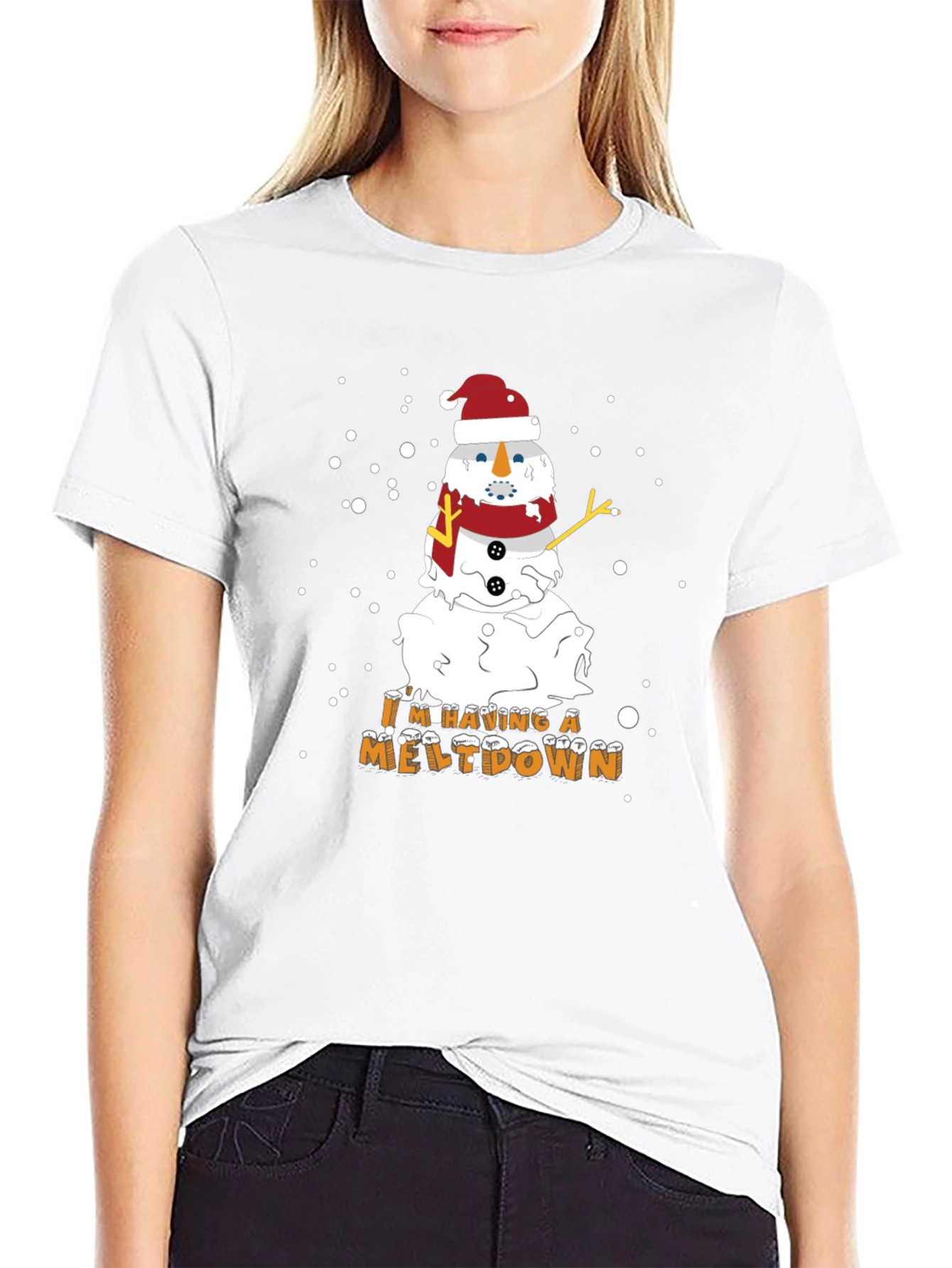 Melting Snowman Christmas Graphic Tee