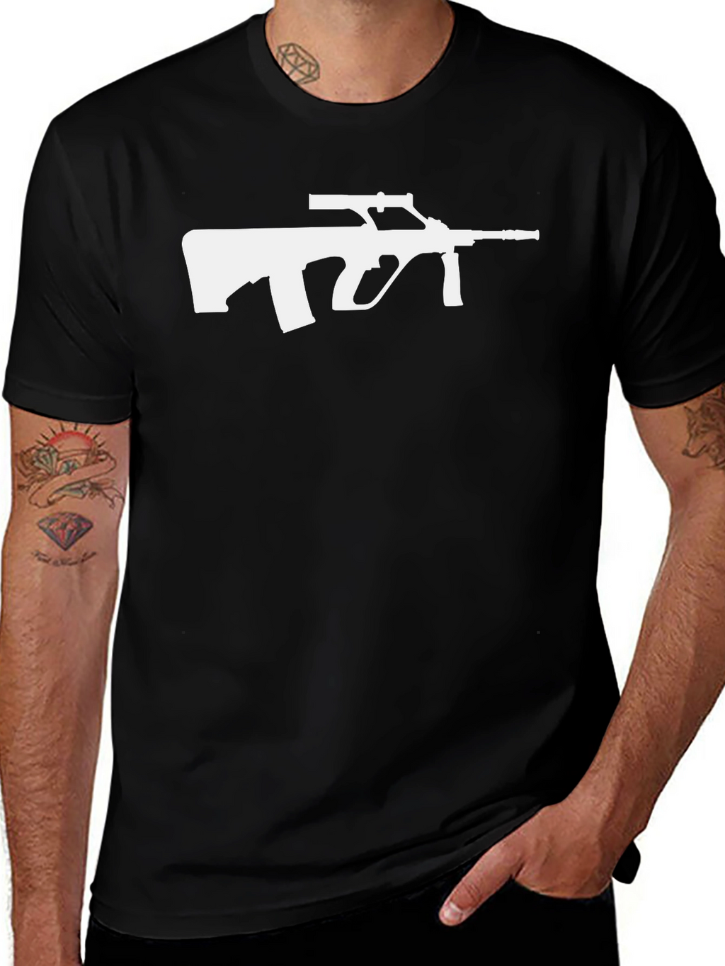 Tactical AUG Rifle Graphic T-Shirt