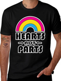 Hearts Not Parts Pansexual Pride Rainbow T-Shirt