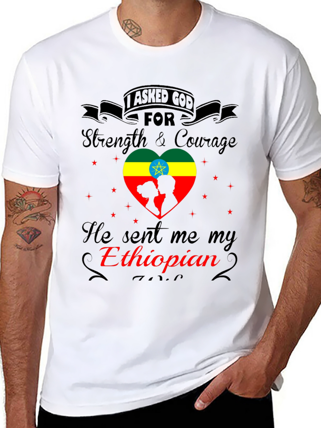 Ethiopian Love T-Shirt - Strength & Courage Design