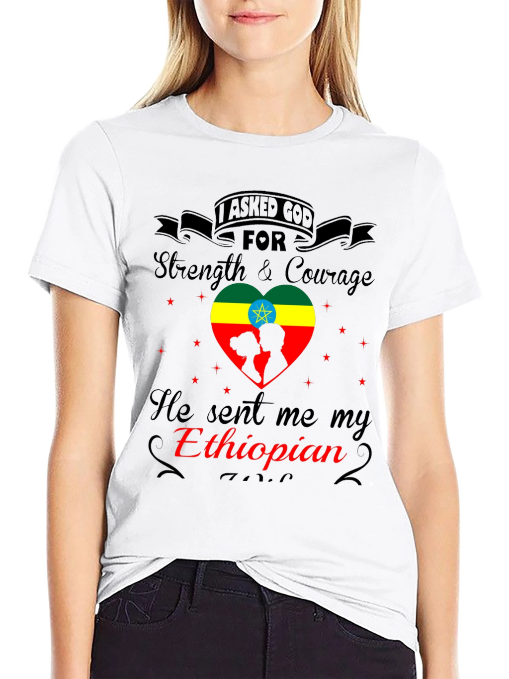 Ethiopian Love T-Shirt - Strength & Courage Design