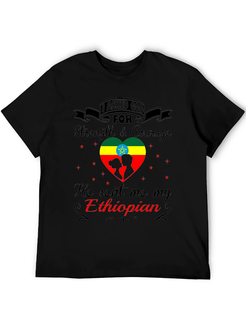 Ethiopian Love T-Shirt - Strength & Courage Design