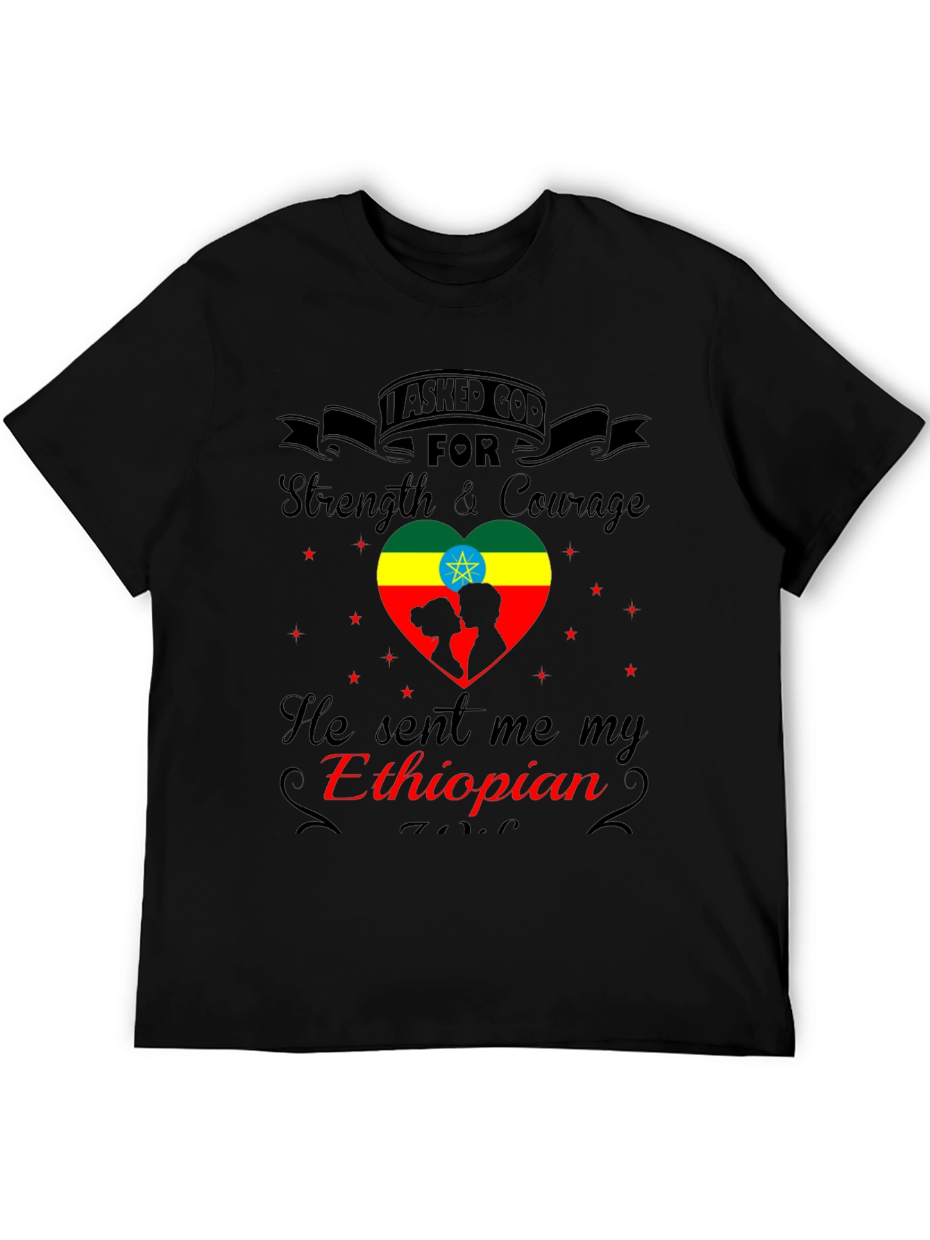 Ethiopian Love T-Shirt - Strength & Courage Design