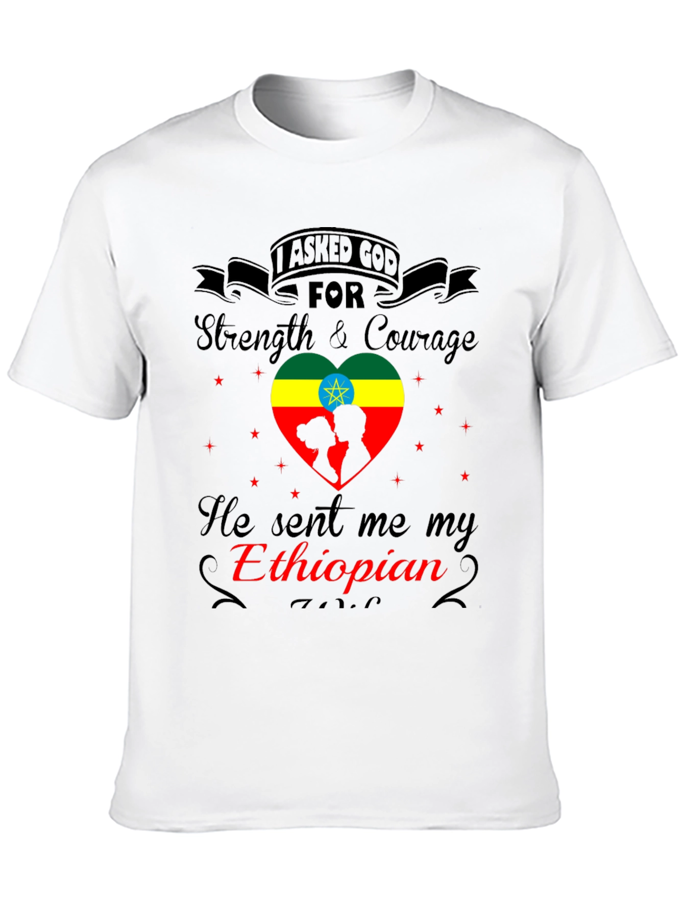 Ethiopian Love T-Shirt - Strength & Courage Design