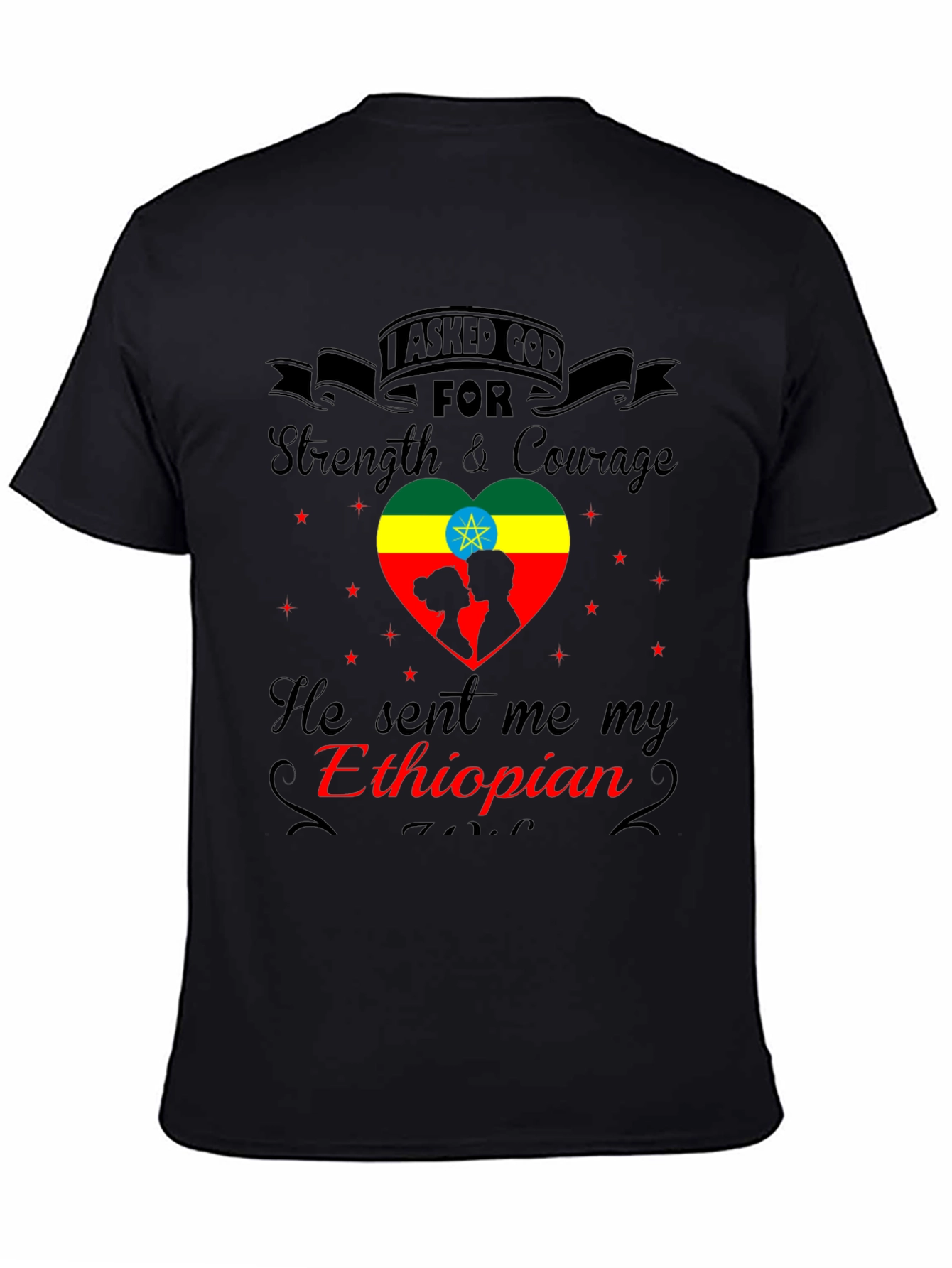 Ethiopian Love T-Shirt - Strength & Courage Design