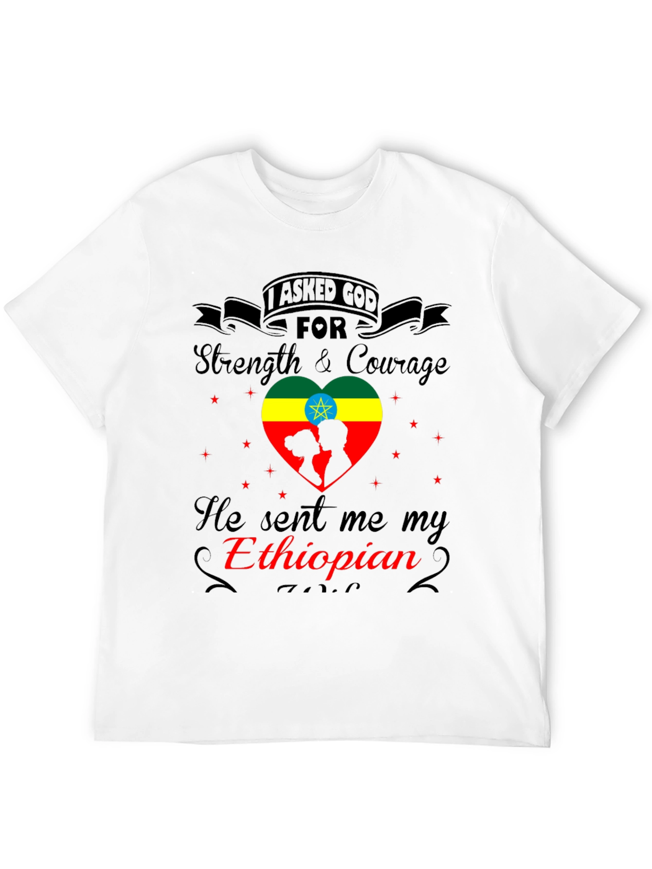 Ethiopian Love T-Shirt - Strength & Courage Design