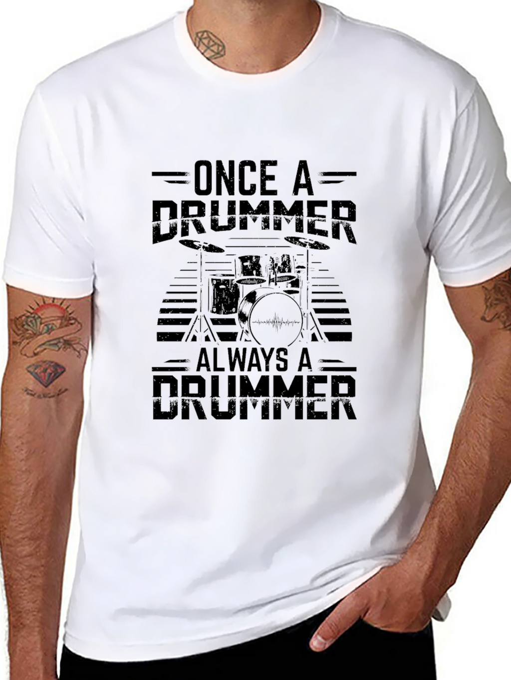 Drummer Graphic T-Shirt - Black