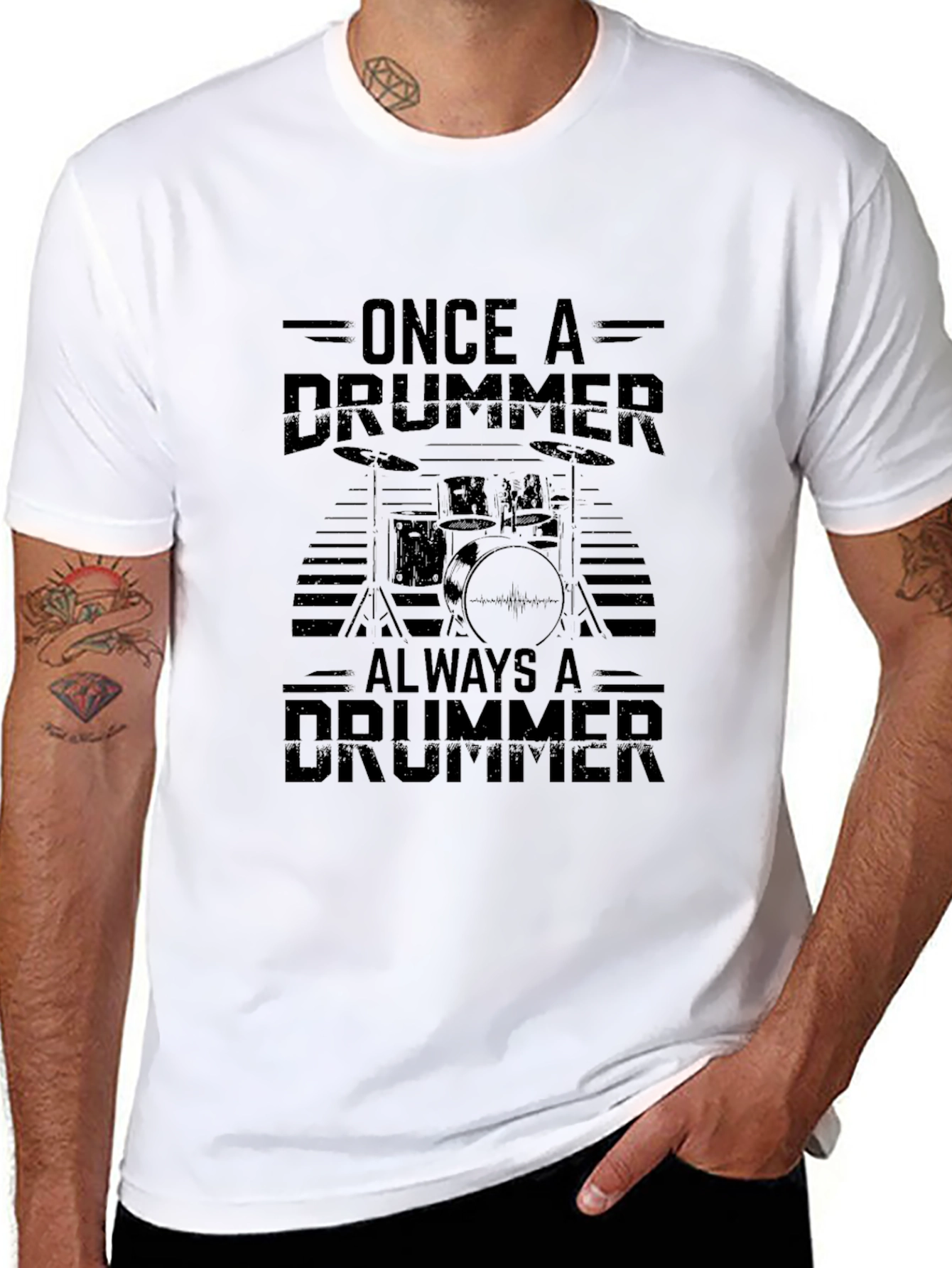 Drummer Graphic T-Shirt - Black
