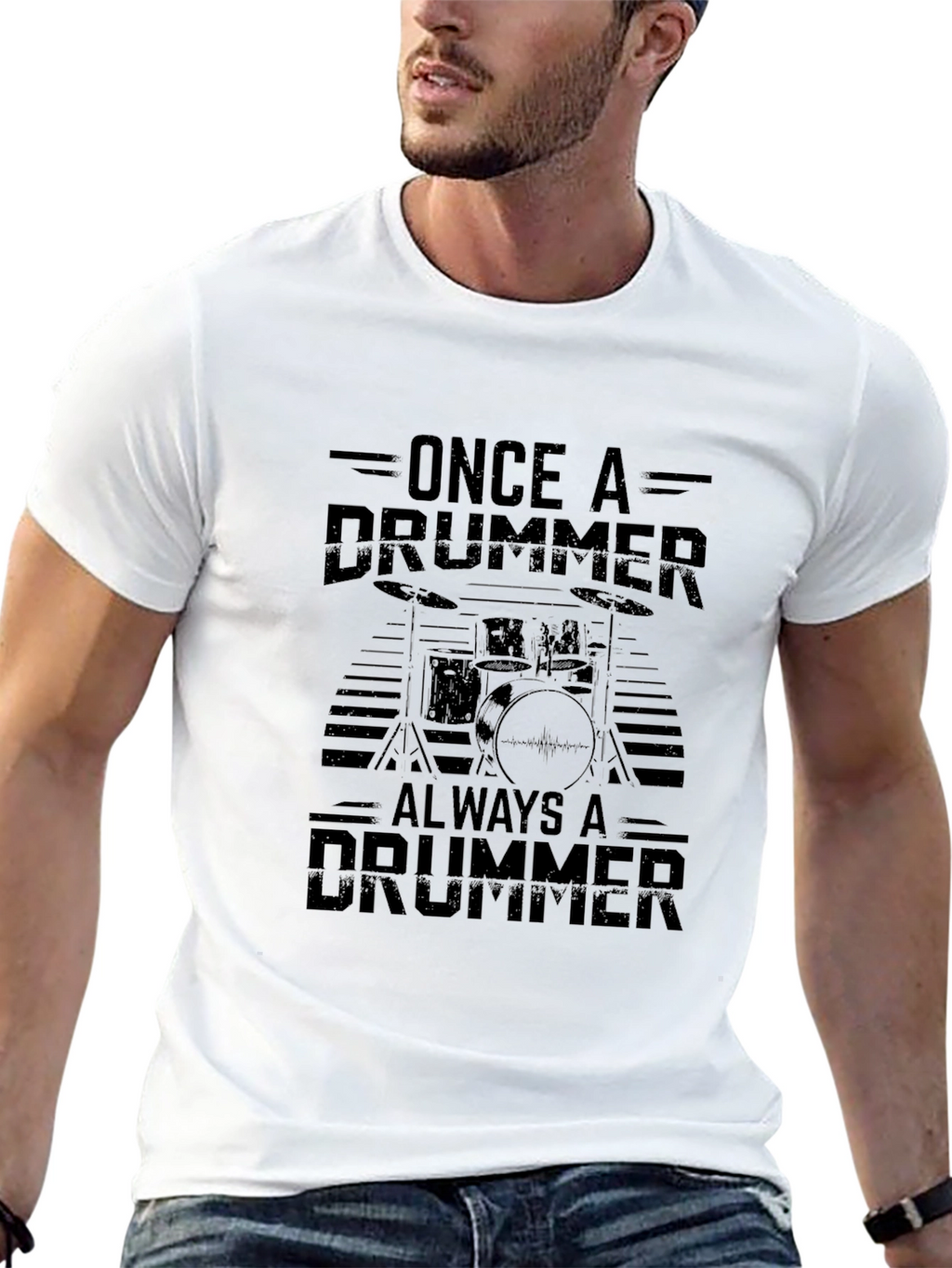 Drummer Graphic T-Shirt - Black