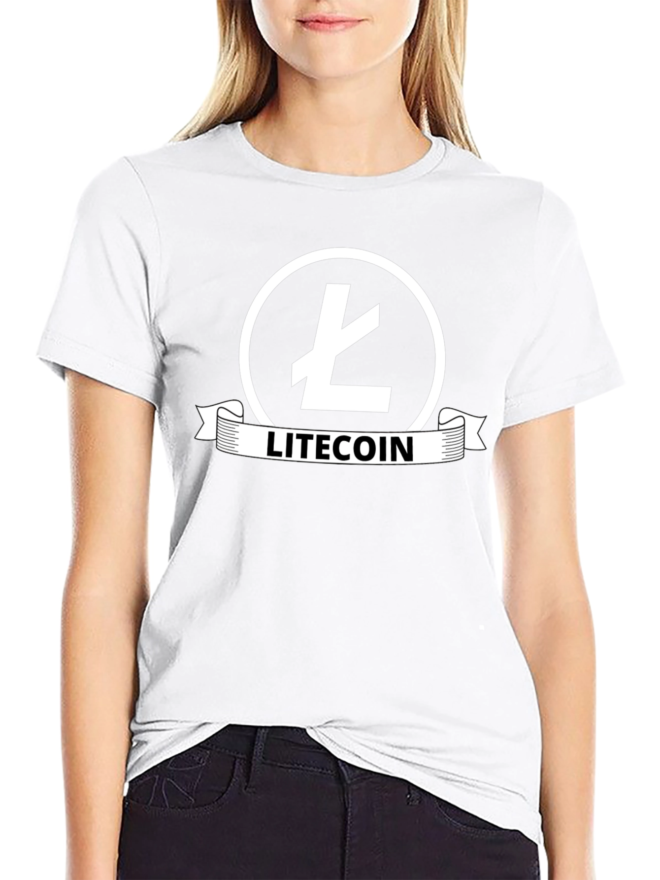 Litecoin Logo Black T-Shirt - Crypto Fan Apparel