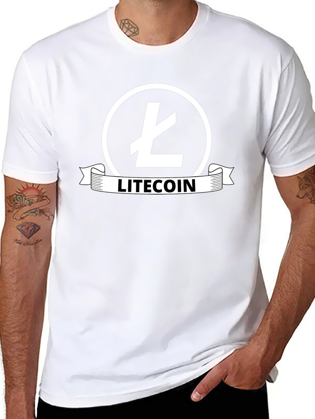 Litecoin Logo Black T-Shirt - Crypto Fan Apparel