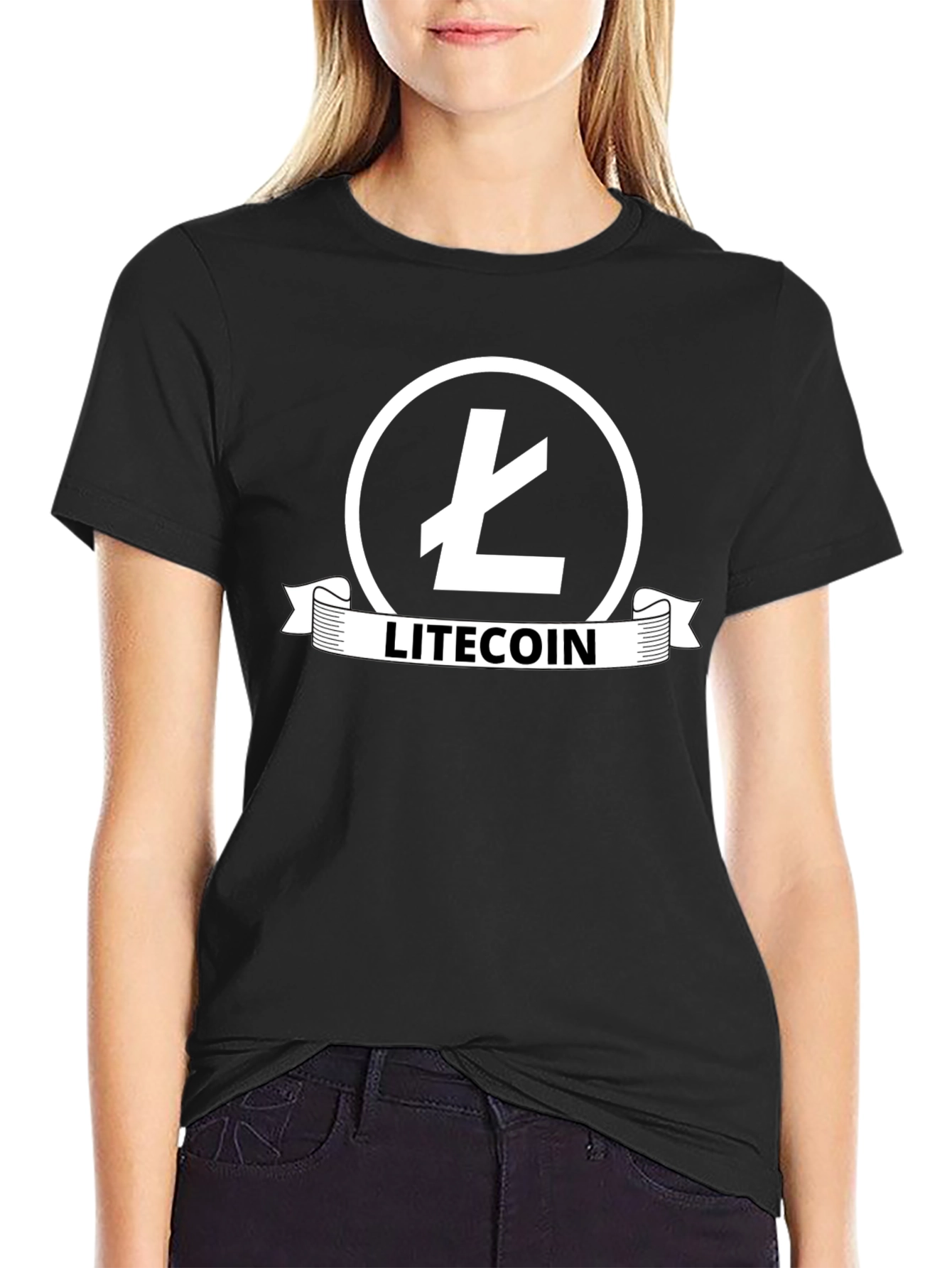 Litecoin Logo Black T-Shirt - Crypto Fan Apparel