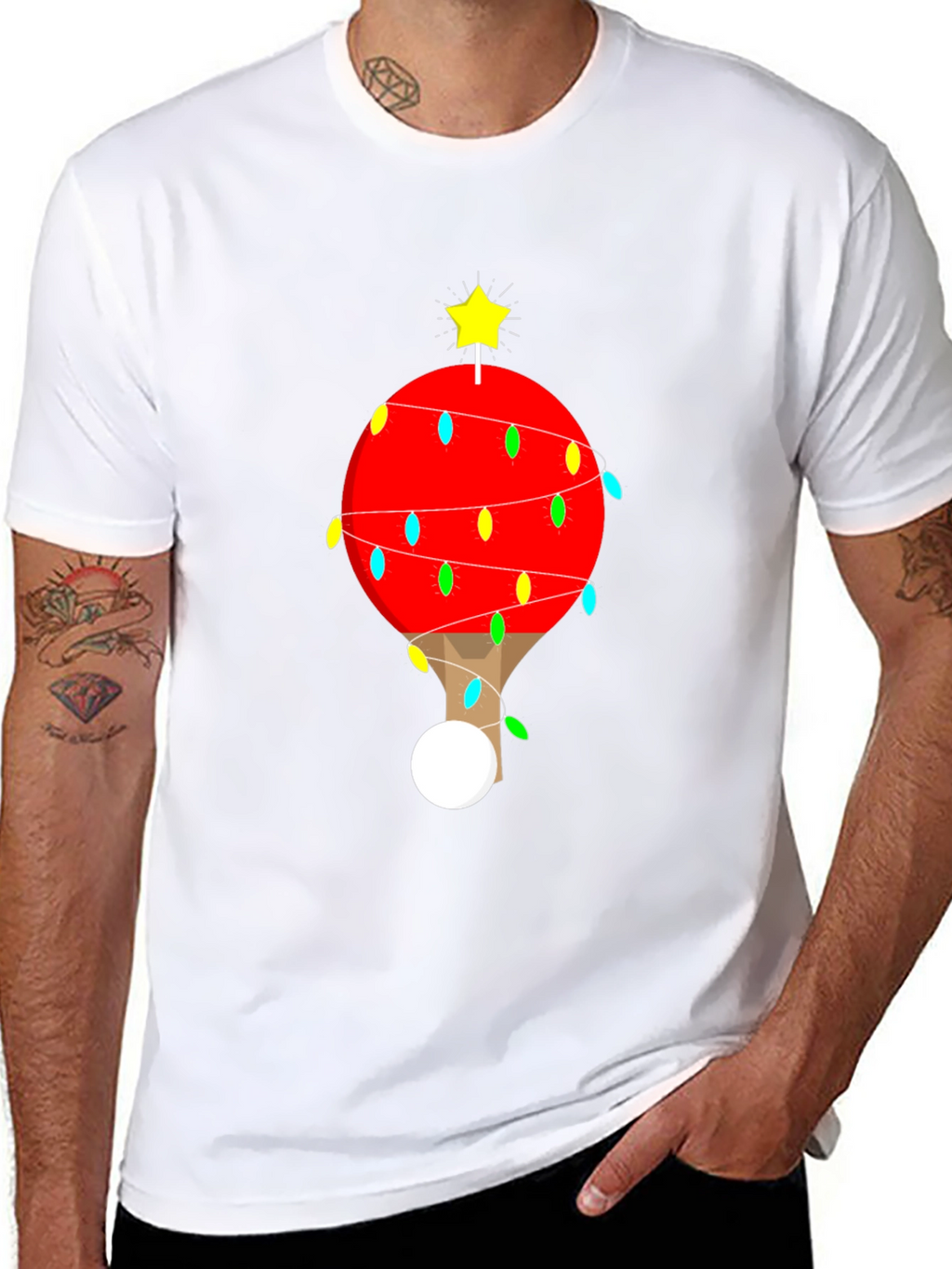 Festive Table Tennis Christmas T-Shirt