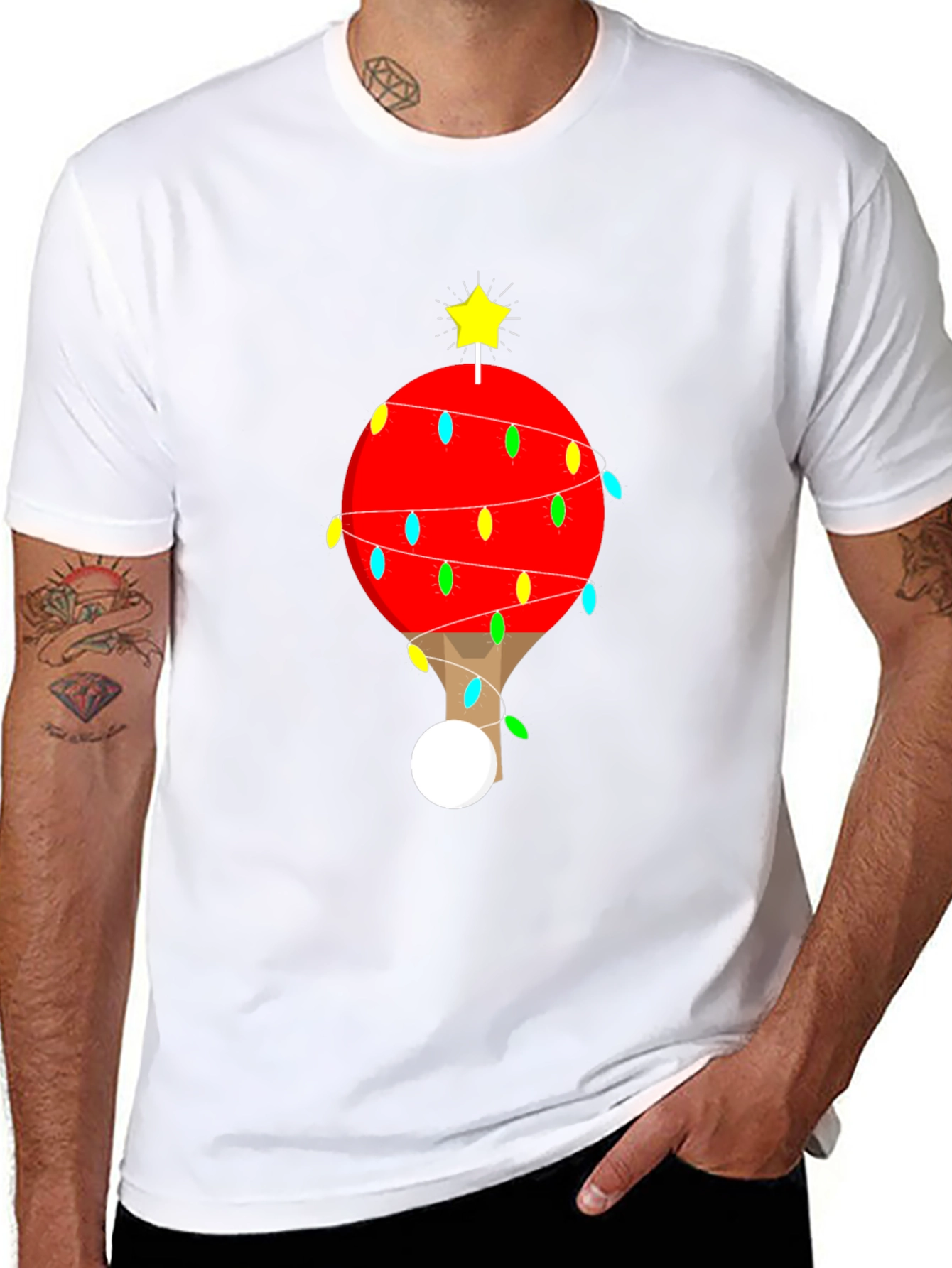 Festive Table Tennis Christmas T-Shirt