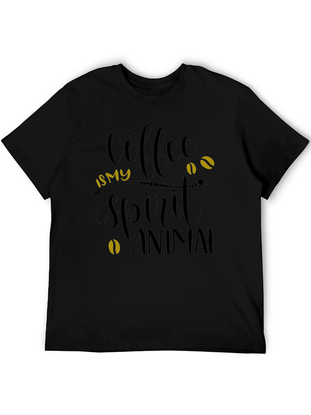 Coffee Is My Spirit Animal Black T-Shirt