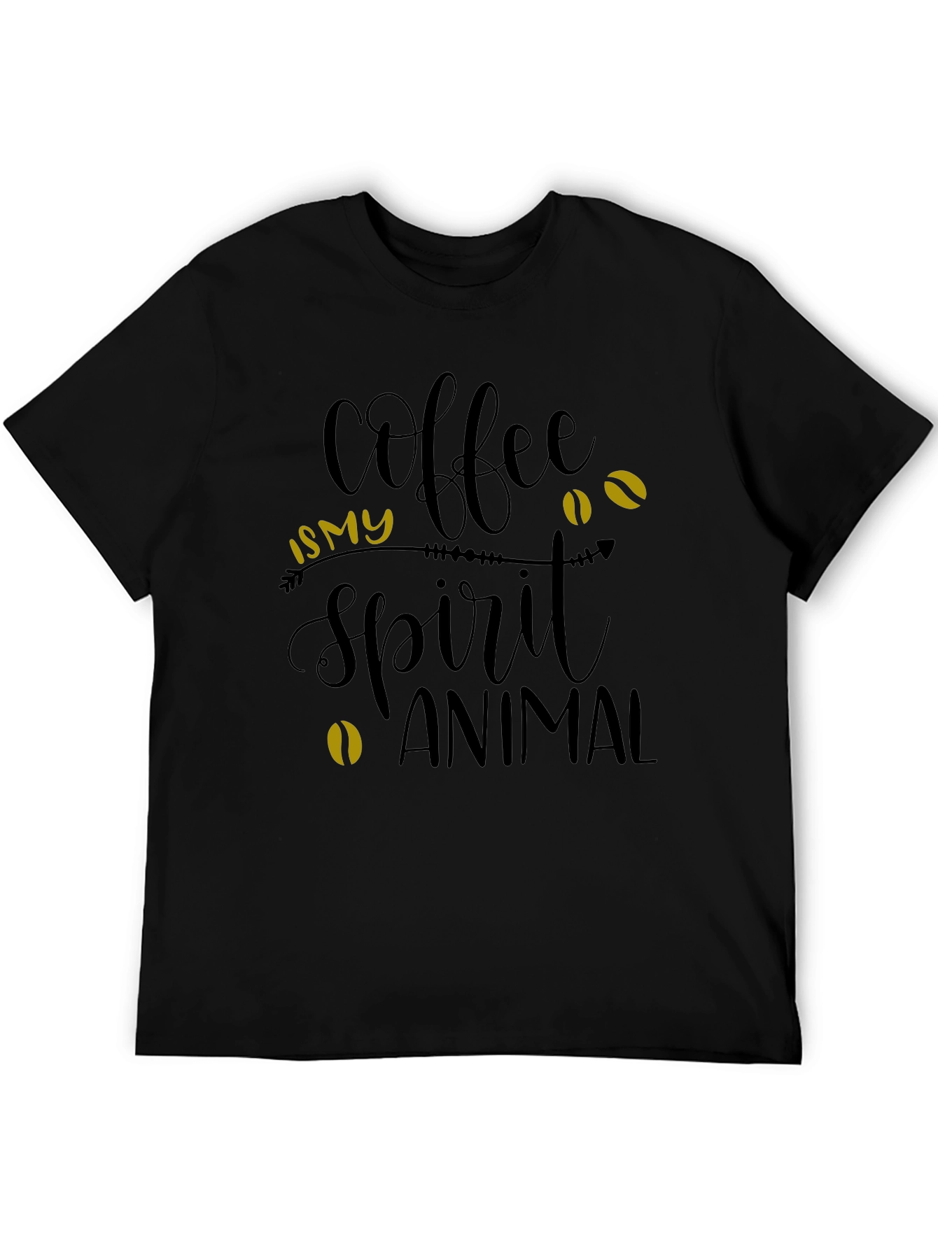 Coffee Is My Spirit Animal Black T-Shirt