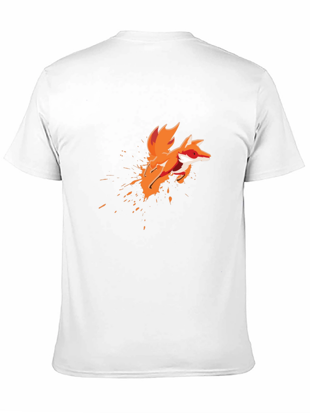 Mens Black T-Shirt with Artistic Fox Graphic