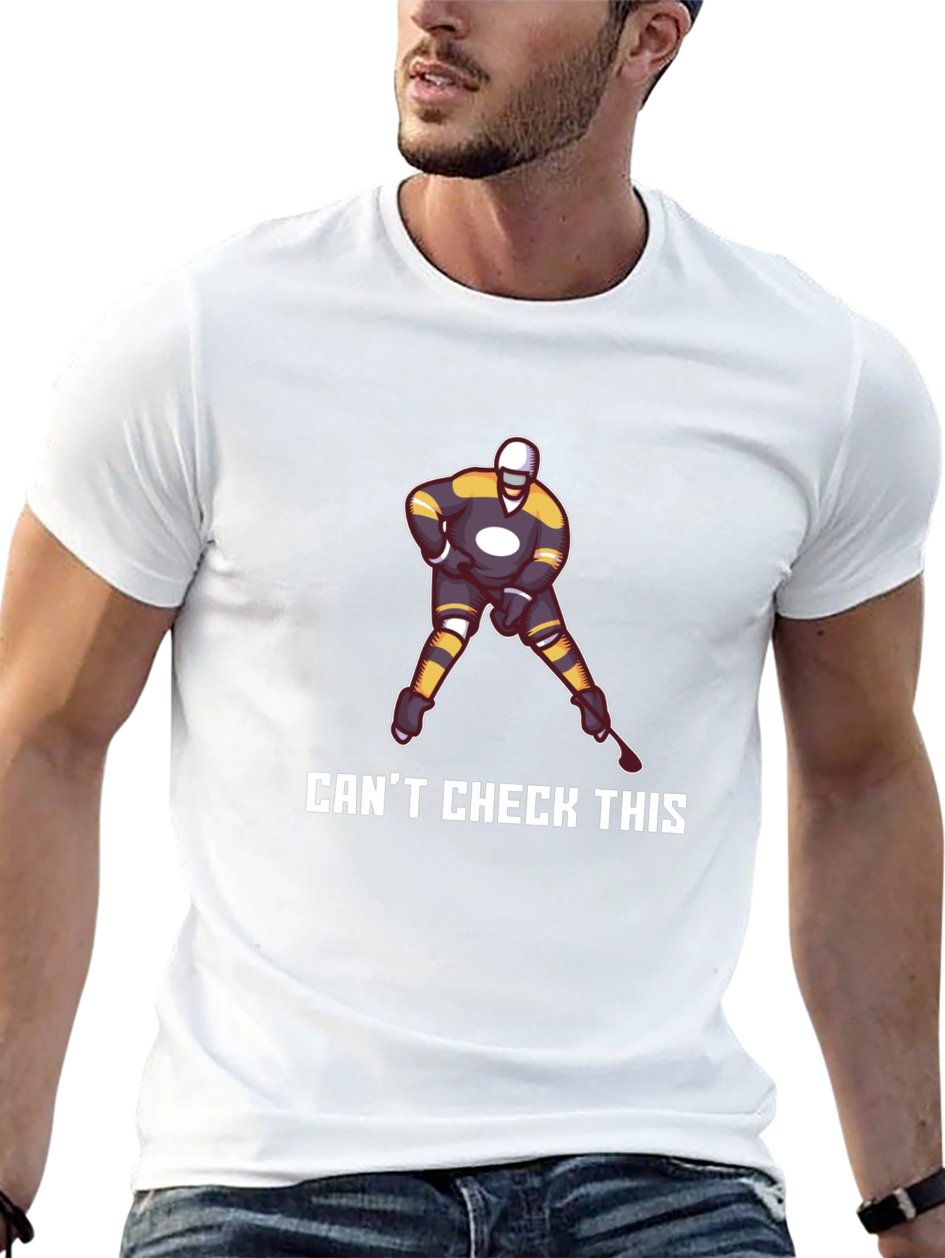 Cant Check This Hockey Graphic T-Shirt