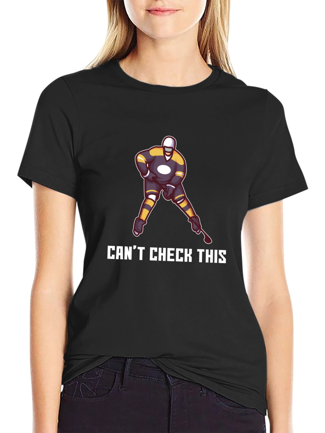 Cant Check This Hockey Graphic T-Shirt