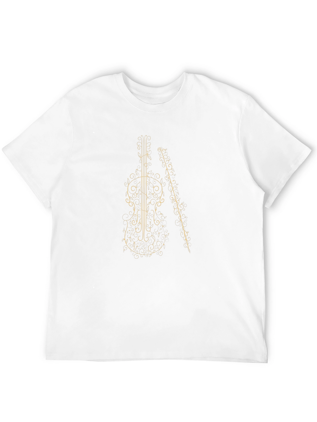Musical Violin Graphic Tee - Black Cotton T-Shirt