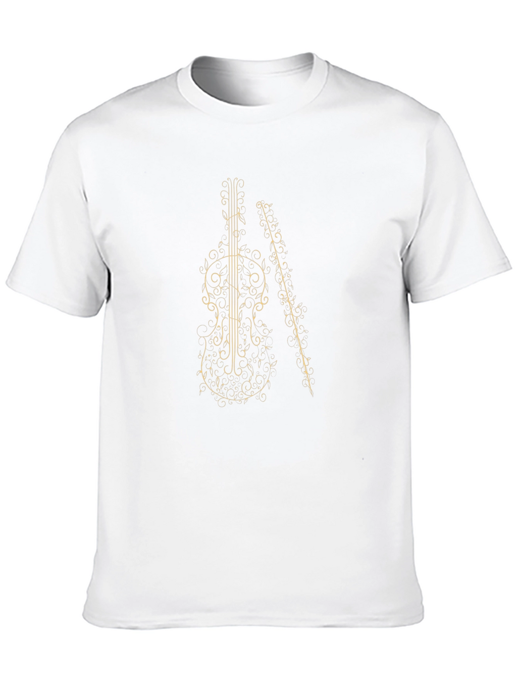 Musical Violin Graphic Tee - Black Cotton T-Shirt
