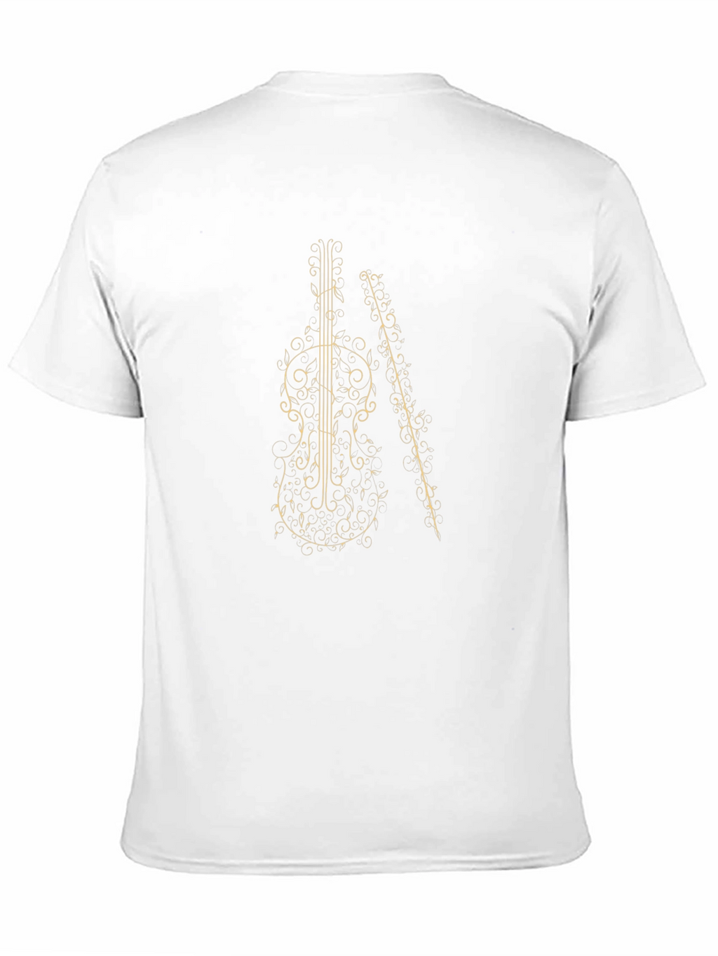 Musical Violin Graphic Tee - Black Cotton T-Shirt