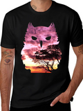 Owl Sunset T-Shirt - Nature Inspired Graphic Tee