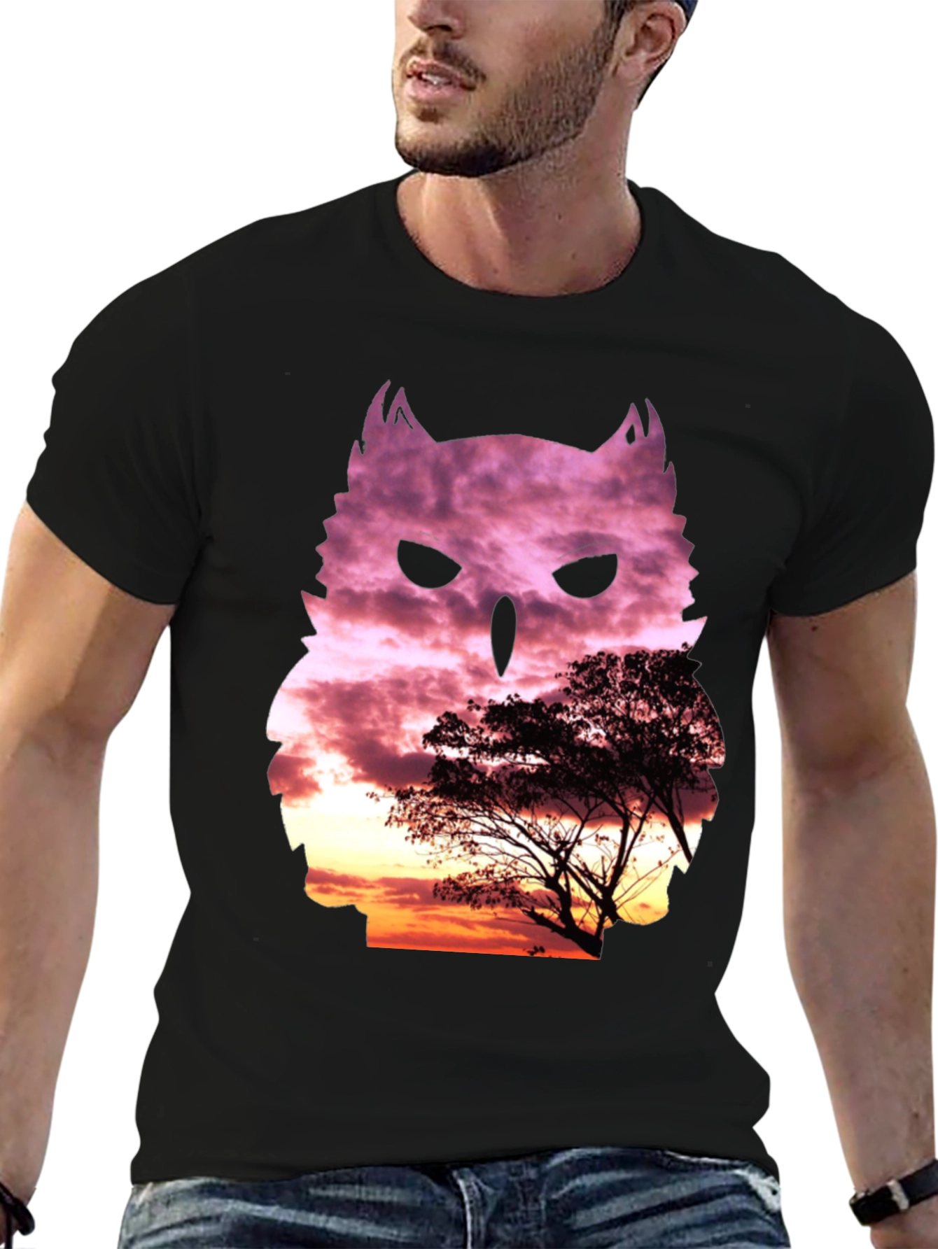 Owl Sunset T-Shirt - Nature Inspired Graphic Tee