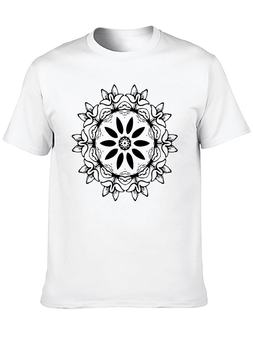 Black Mandala Graphic Tee - Stylish Unisex Shirt