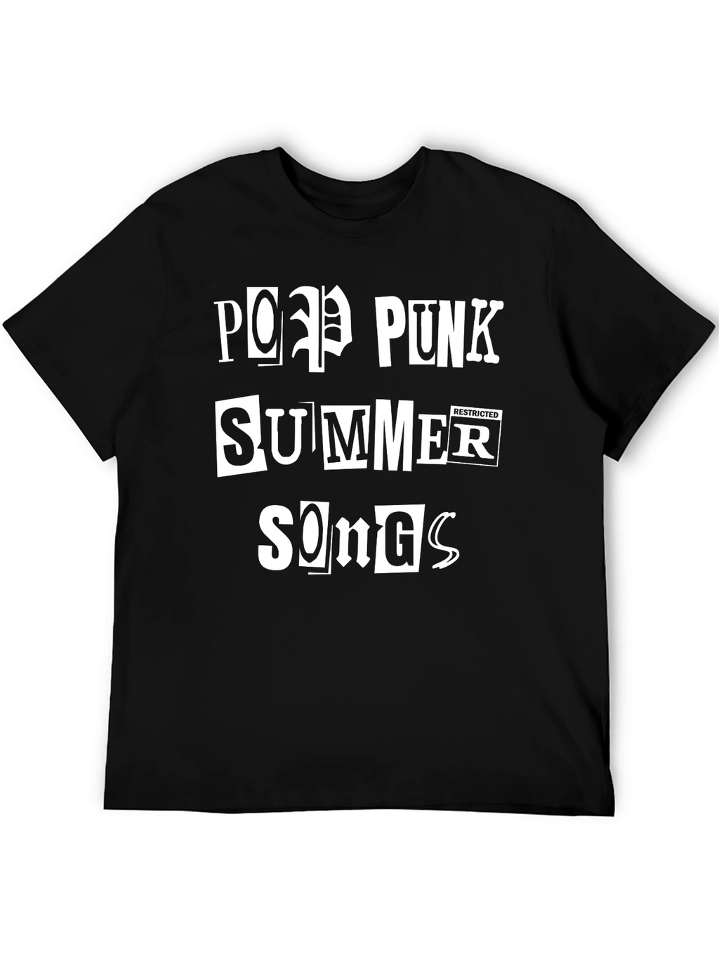 Pop Punk Summer Songs Black Graphic Tee