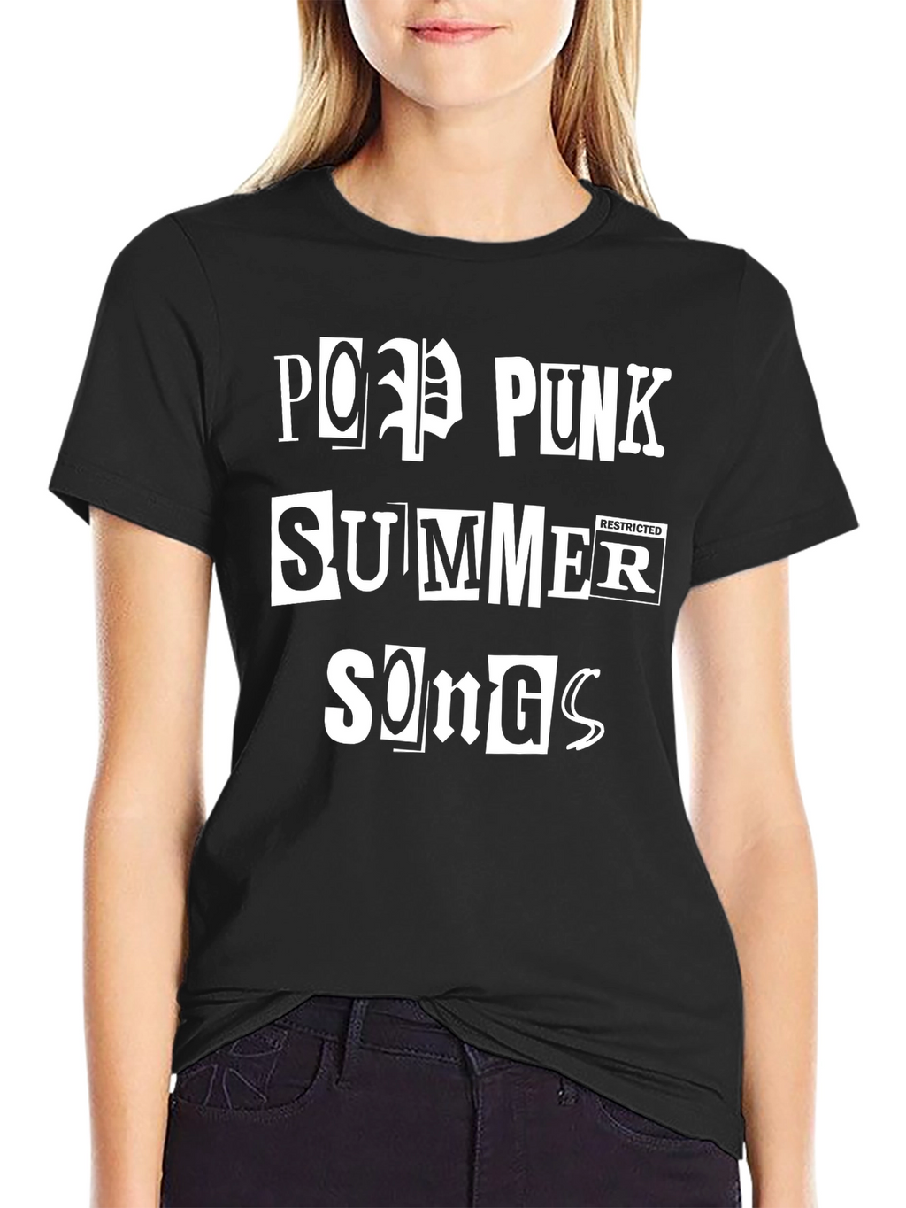 Pop Punk Summer Songs Black Graphic Tee