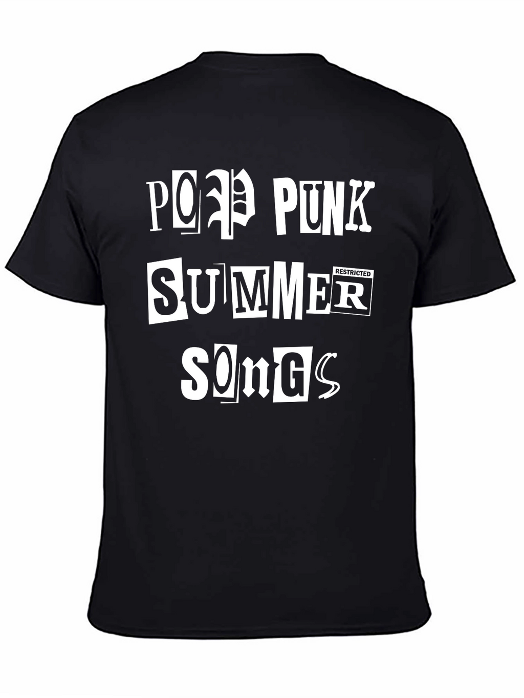 Pop Punk Summer Songs Black Graphic Tee