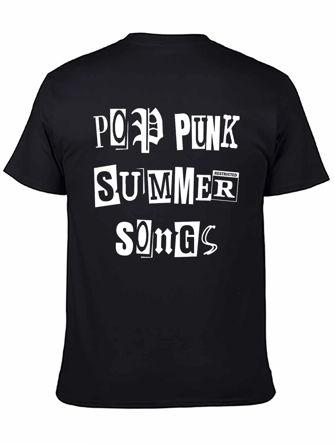 Pop Punk Summer Songs Black Graphic Tee