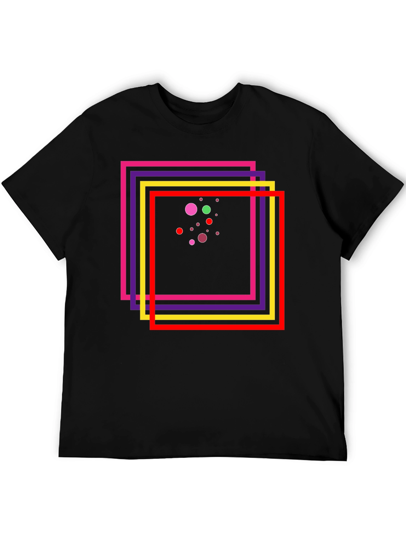 Abstract Geometric Graphic Tee - Black