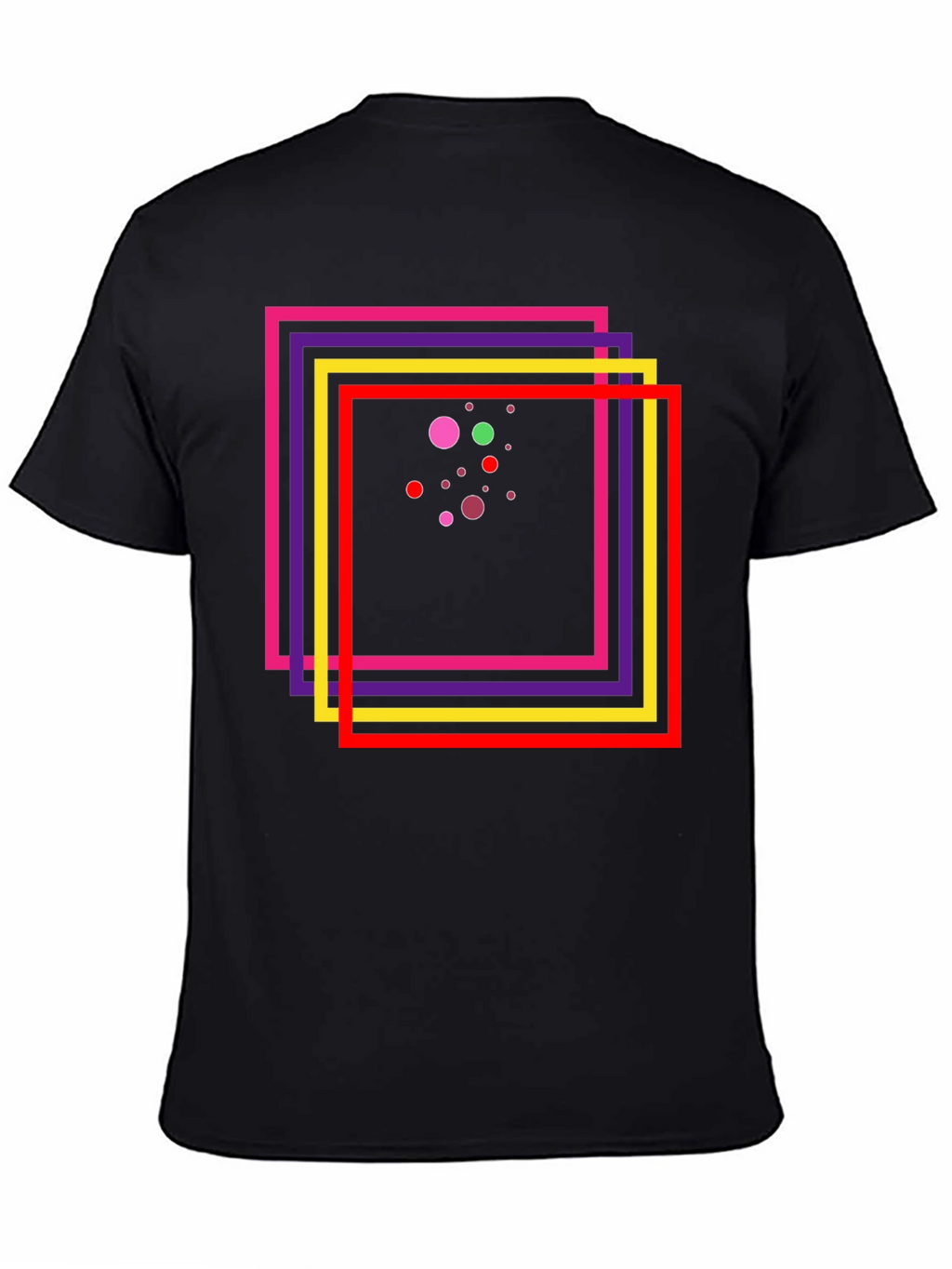Abstract Geometric Graphic Tee - Black