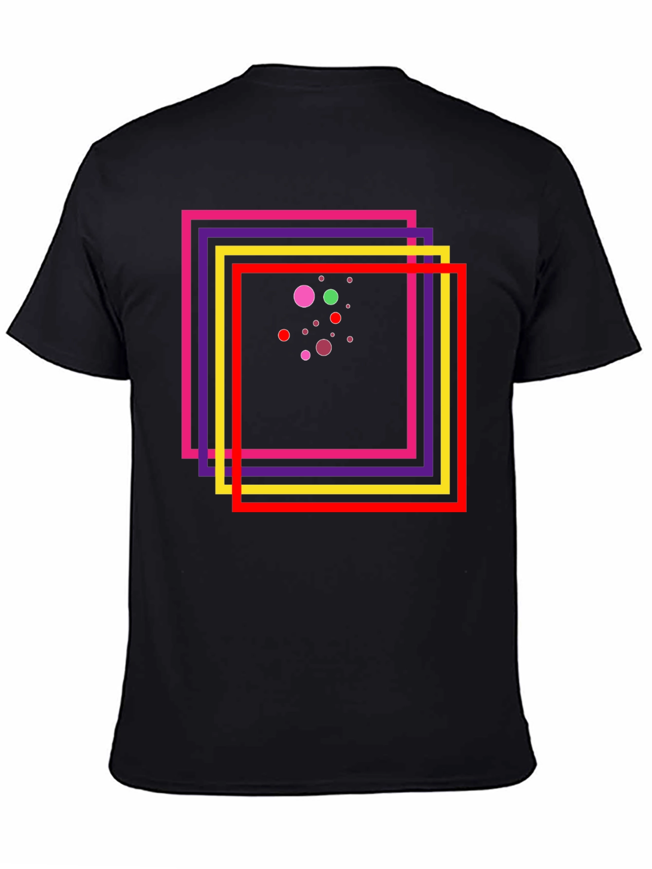 Abstract Geometric Graphic Tee - Black