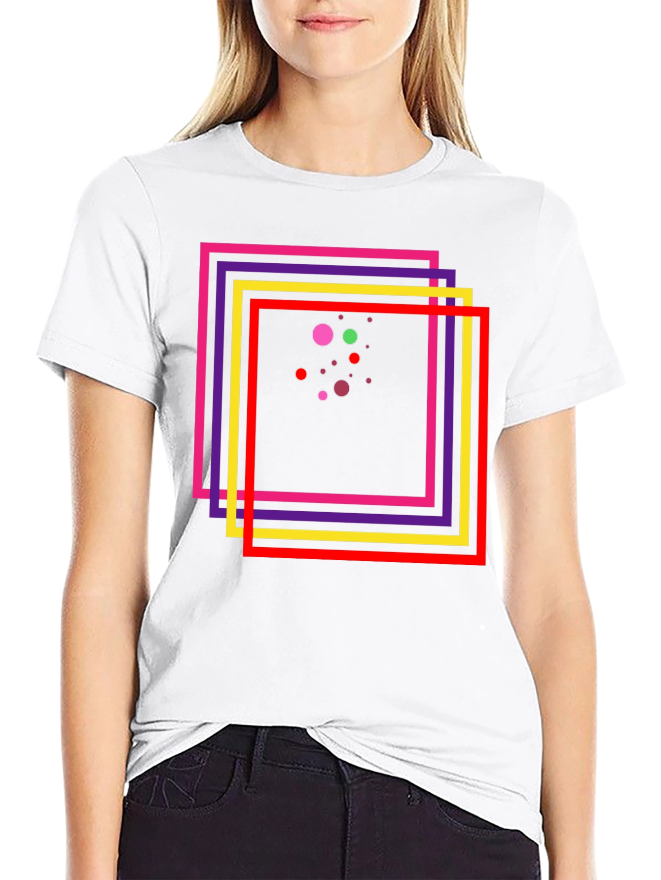 Abstract Geometric Graphic Tee - Black