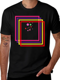 Abstract Geometric Graphic Tee - Black