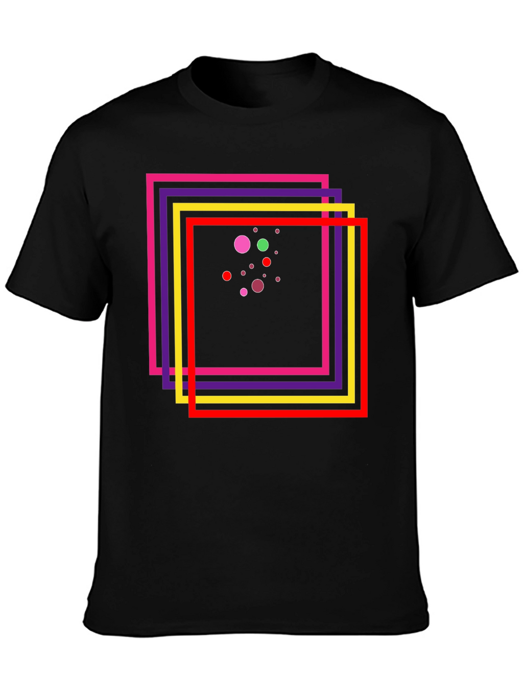 Abstract Geometric Graphic Tee - Black