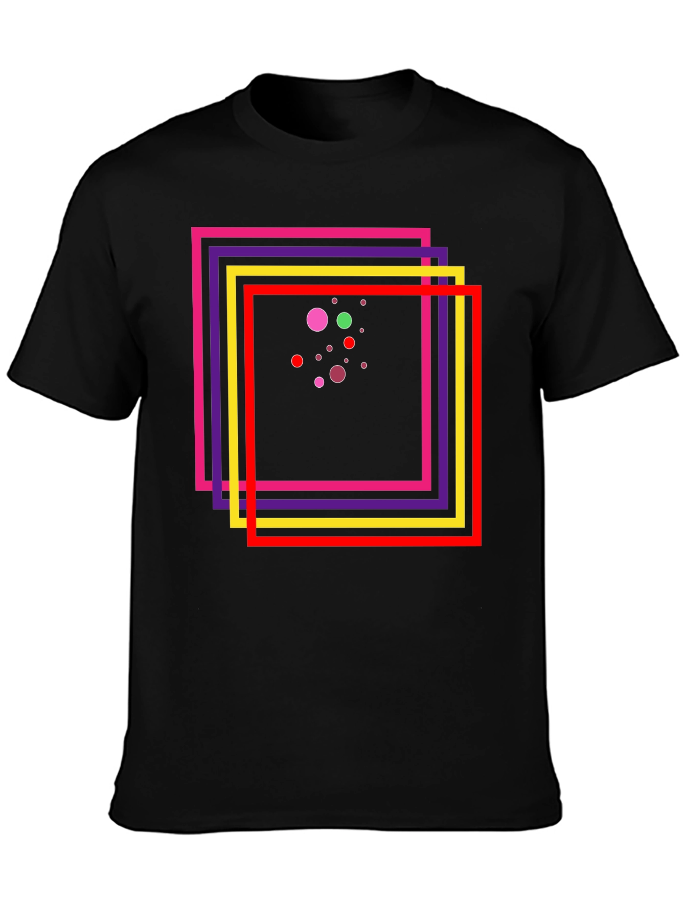 Abstract Geometric Graphic Tee - Black