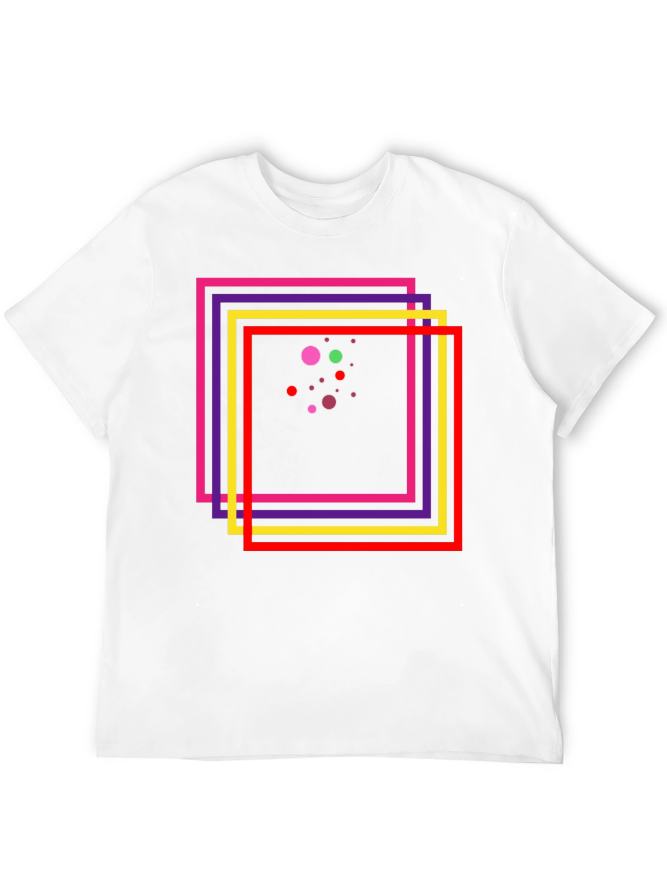 Abstract Geometric Graphic Tee - Black