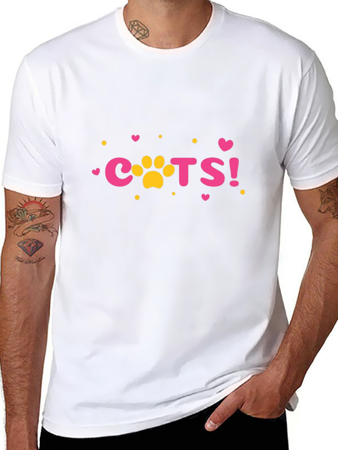 Cats Paw Print Graphic Tee - Casual Style