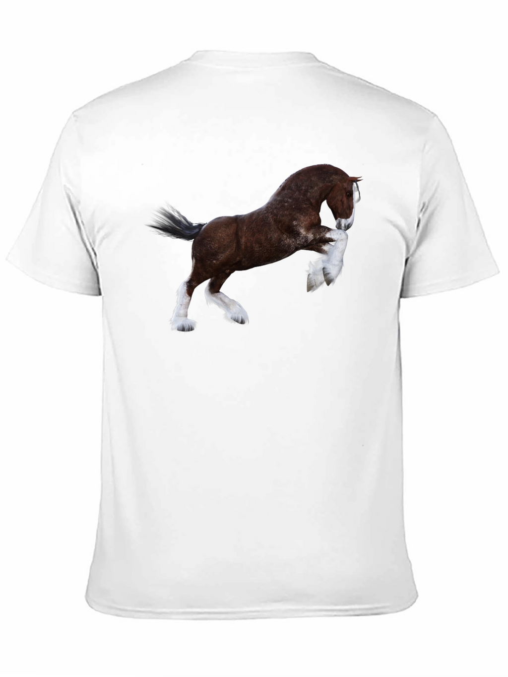 Majestic Horse Graphic Tee - Black Cotton T-Shirt
