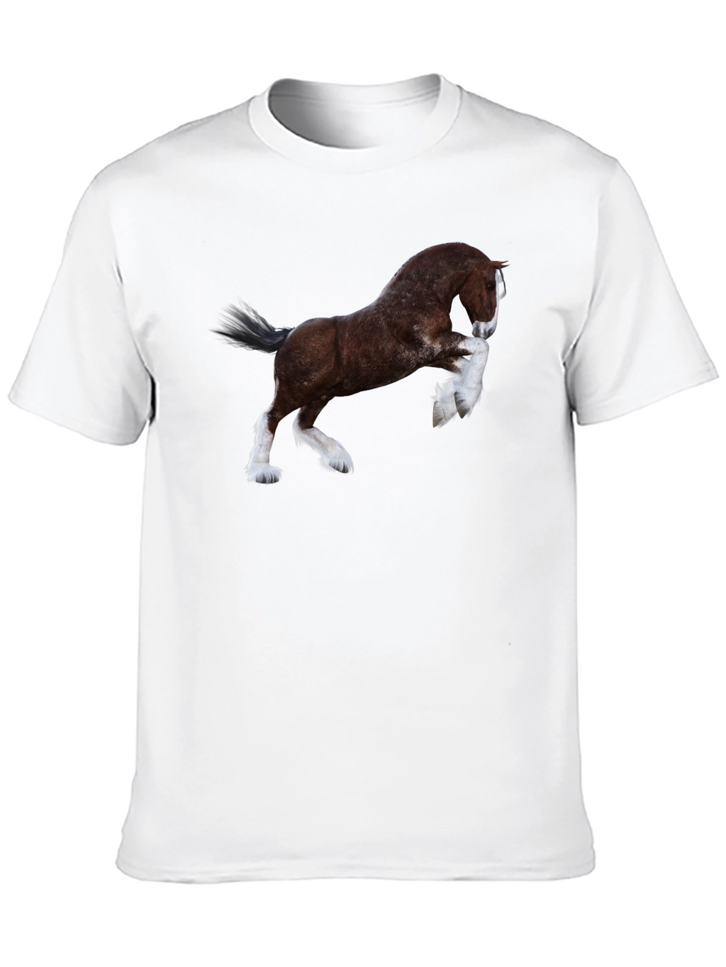 Majestic Horse Graphic Tee - Black Cotton T-Shirt