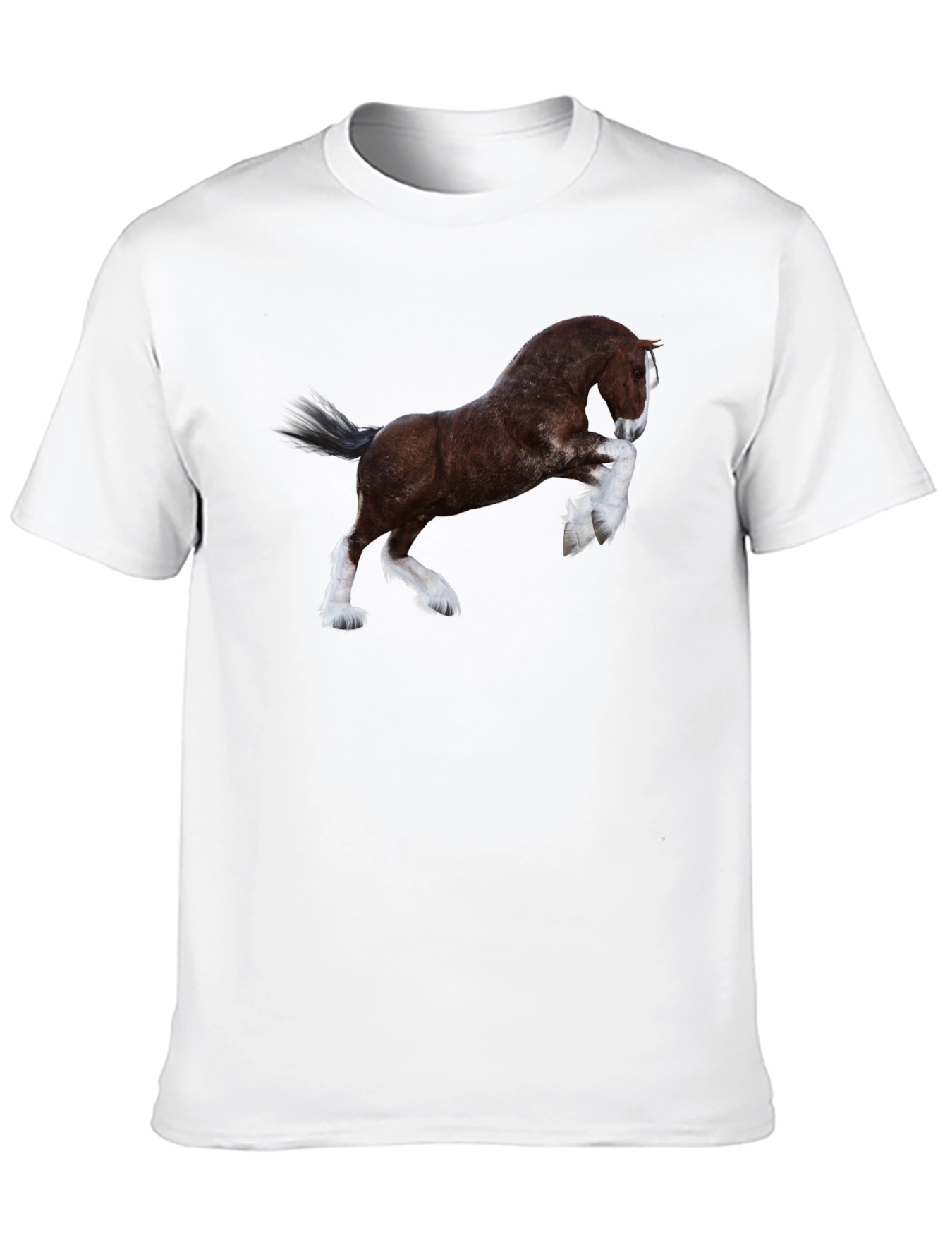 Majestic Horse Graphic Tee - Black Cotton T-Shirt
