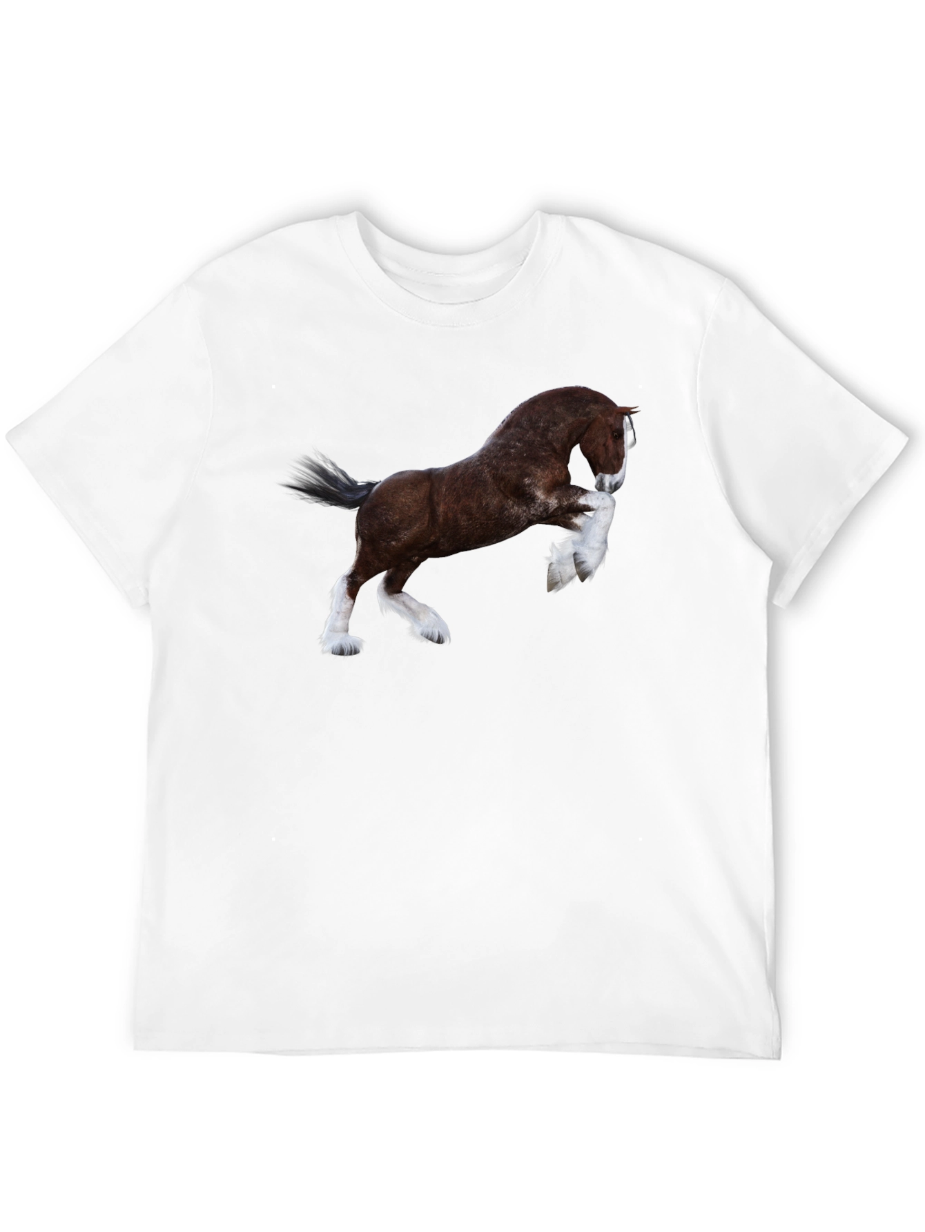 Majestic Horse Graphic Tee - Black Cotton T-Shirt