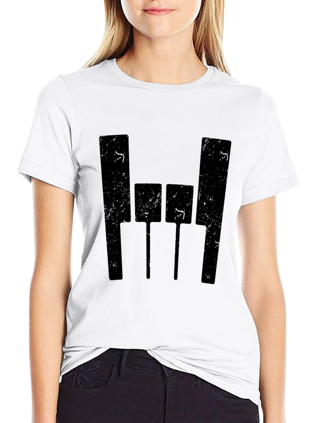 Black T-Shirt with Abstract Graphic Design